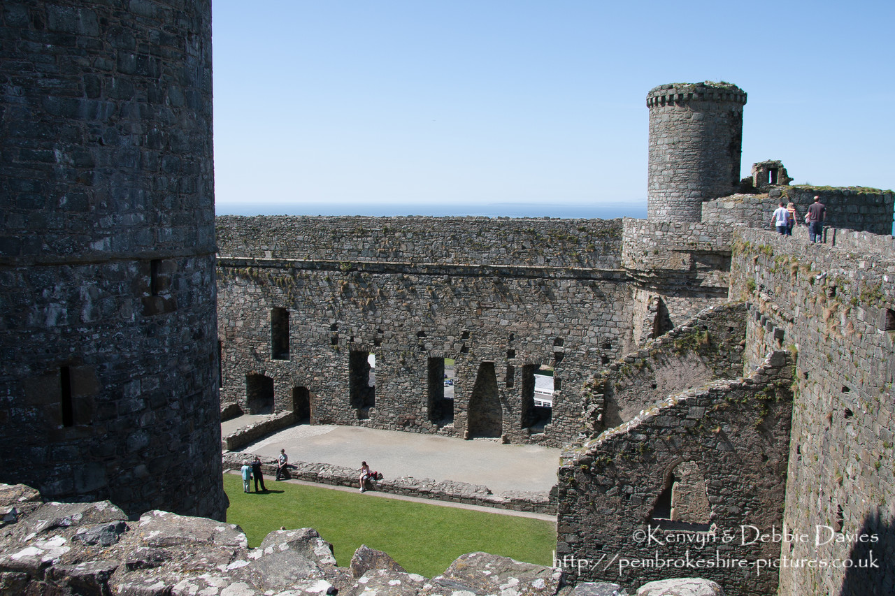Harlech Castle, Tremadog Bay, Snowdonia National Park in Gwynedd. Built by Edward I from 1283-1290, it is part of the "Iron Ring" of castles built to subdue Welsh resistance.